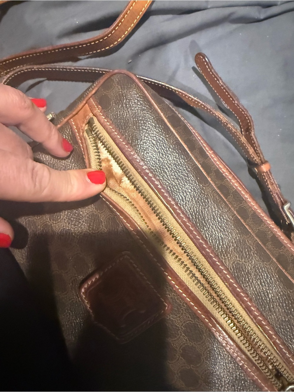Vintage Céline Macadam M12 Double-Zip Crossbody Bag - Picture 9 of 11